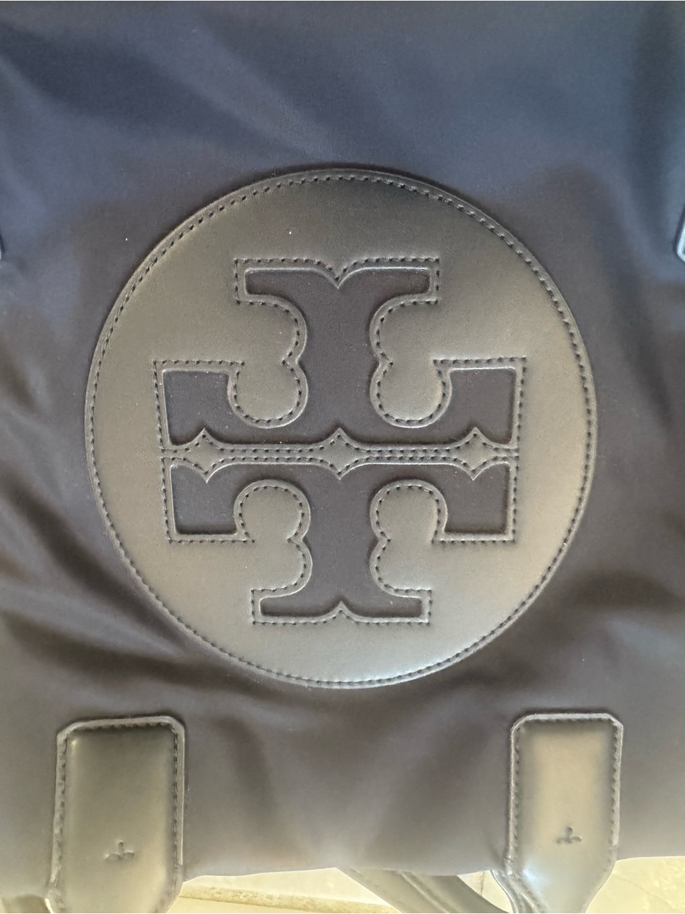 Tory Burch Small Ella Tote - Navy Blue - Picture 2 of 8